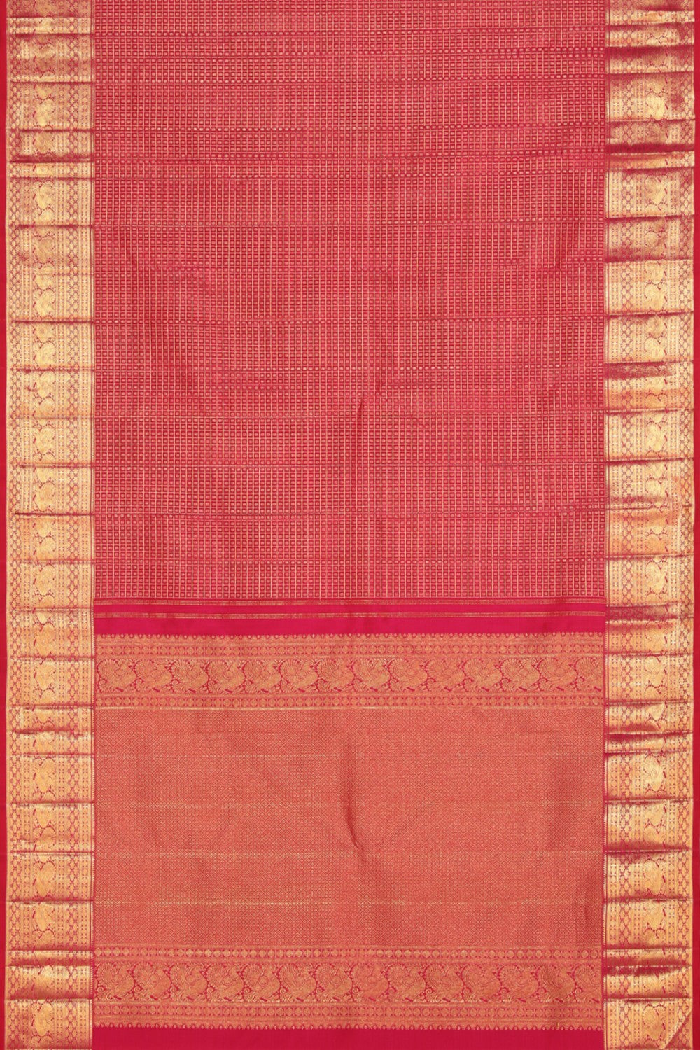 Image of Kanchipuram Silk Brocade Pink Saree